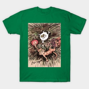 Cats Playing with Christmas ornaments in a tree T-Shirt